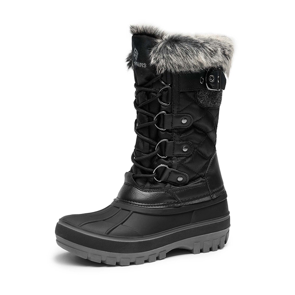 Kids Waterproof Snow Boots - BLACK -  0
